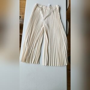 Cream Pleated Pants